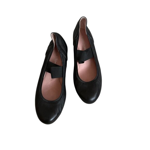 TARYN ROSE Black Leather Mary Jane Wedges Size 6.5 - Picture 11 of 11